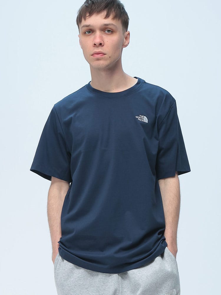 THE NORTH FACE (ザ ノースフェイス) Tシャツ 半袖 メンズ 胸ロゴ刺繍 クルーネック カットソー トップス シンプル コットン NF0A8CZ2