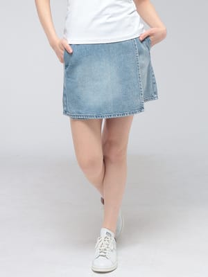 ARMANI EXCHANGE (アルマーニ エクスチェンジ) レディース デニム ショートパンツ ジップフライデニム ラップショーツ AELW2265AF21338