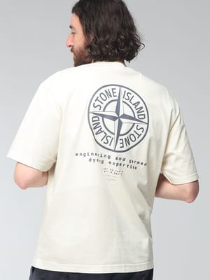 STONE ISLAND (ストーンアイランド) メンズ Tシャツ 半袖 バックプリント クルーネック コットンジャージー WHIRLWIND TYPE PRINT SI2100002S0365