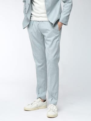 CIRCOLO 1901 (チルコロ1901) メンズ スラックス コットンリネン 麻 ボタンフライ ロングパンツ ワンタック セットアップ CICN5281