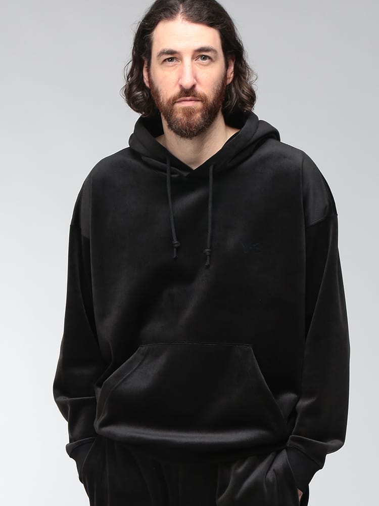 Y-3 (ワイスリー) メンズ パーカー 長袖 ベルベット コーデュロイ ポケット付き プルオーバー パーカー VC HOODIE Y3IA4372