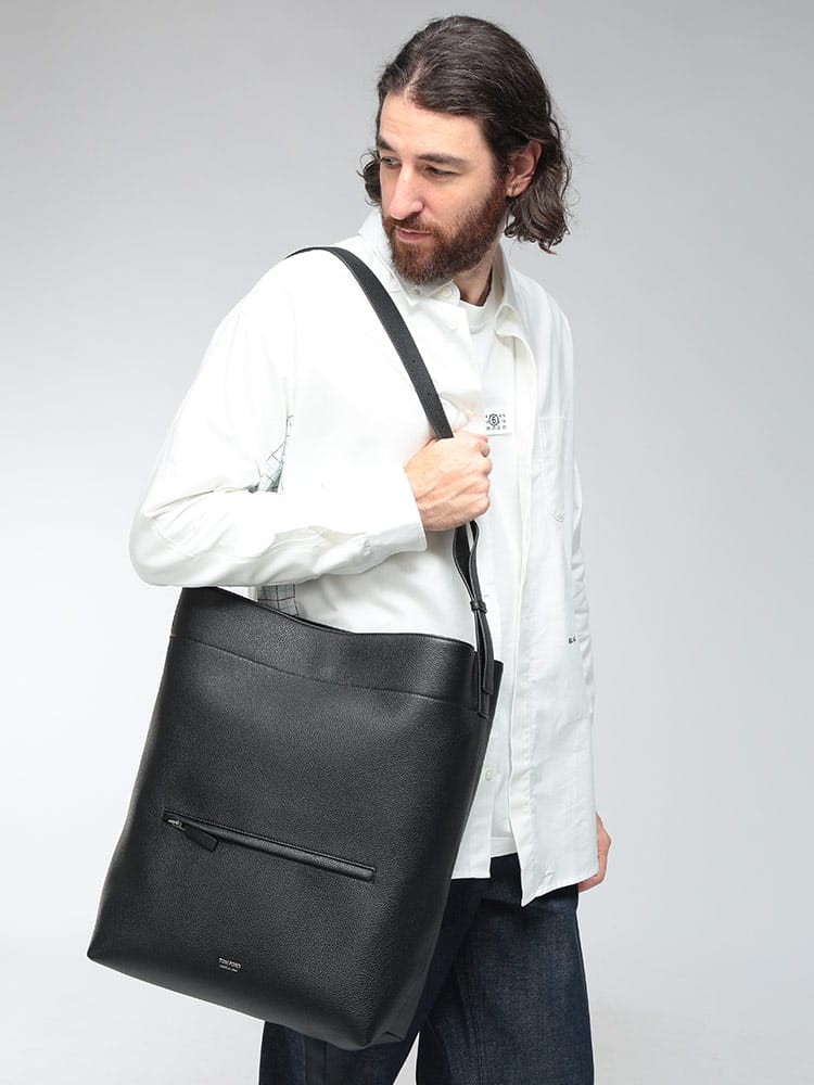 TOM FORD (トムフォード) メンズ ショルダーバッグ グレインレザー 