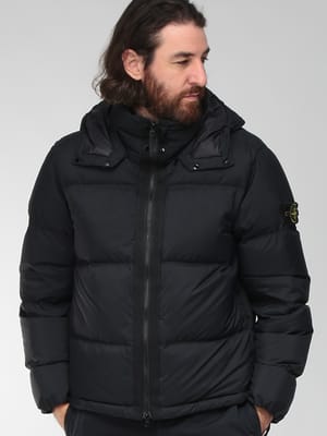 STONE ISLAND (ストーンアイランド) メンズ ダウンジャケット フード着脱 撥水 リップストップナイロン フルジップ ダウンジャケット MATT RIPSTOP CORDURA SI4100013S0483