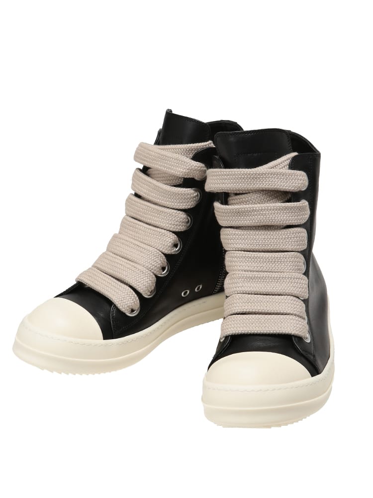 RICK OWENS (リックオウエンス) メンズ スニーカー レザー ハイカット ジャンボレーススニーカー JUMBOLACE SNEAKERS RORU02F4892LCOW