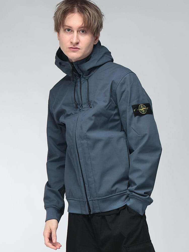 STONE ISLAND (ストーンアイランド) メンズ ナイロンパーカー 裏フリース フルジップ ジャケット SOFT SHELL SIQ100004S0B22