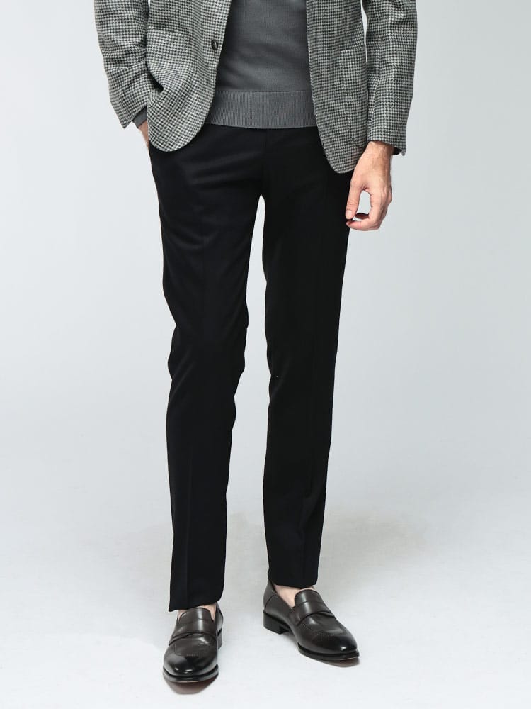 PT TORINO (ピーティートリノ) メンズ テーパードパンツ ウールカシミヤ混 ストレッチ ウエストコード ノータックパンツ PTCOVFJGZ20TO03