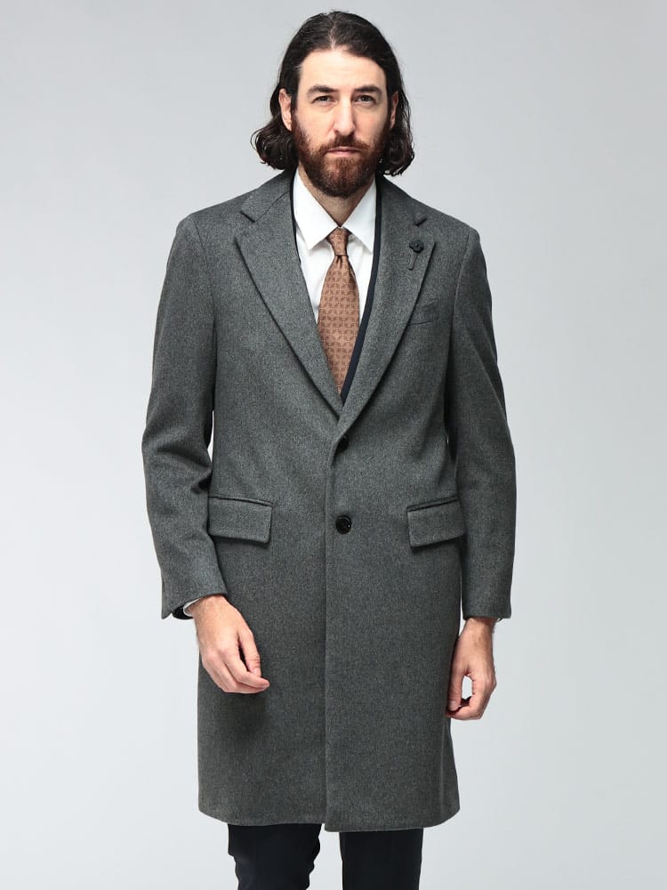 LARDINI (ラルディーニ) メンズ チェスターコート 撥水 カシミヤ 無地 