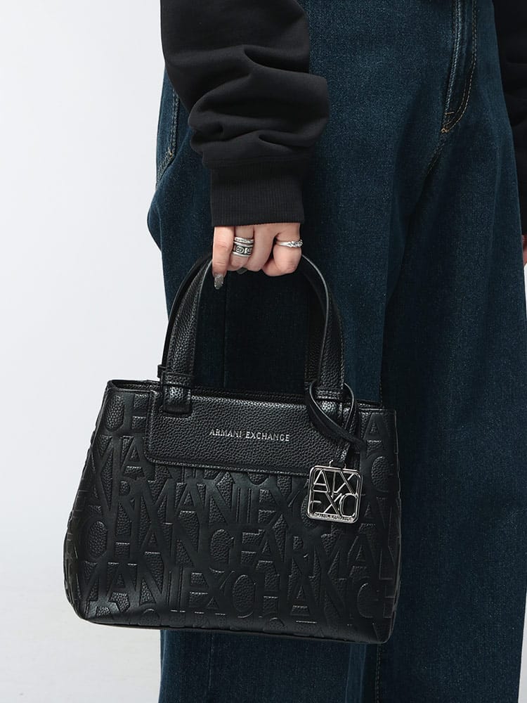 ARMANI EXCHANGE (アルマーニ エクスチェンジ) レディース ハンドバッグ 合成皮革 エンボスロゴ 2WAY ショルダーバッグ AELW1576AF15774