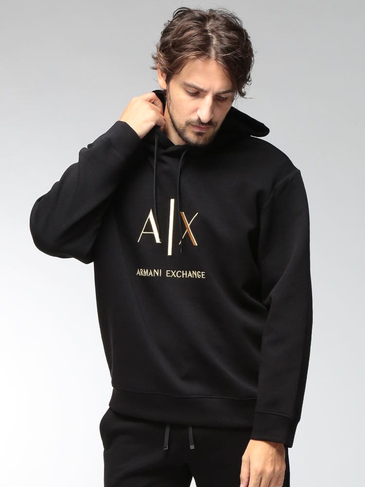 ARMANI EXCHANGE (アルマーニ エクスチェンジ) メンズ パーカー 長袖 EC限定 エンブロイダードロゴ プルオーバー スウェット M3876AF20150 AEXM3876AF20150