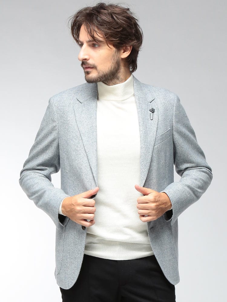 LARDINI (ラルディーニ) メンズ テーラードジャケット WOOL CASHMERE シングル サイドベンツ セットアップ対応 ジャケット CN620IF67514 LDCN620IF67514