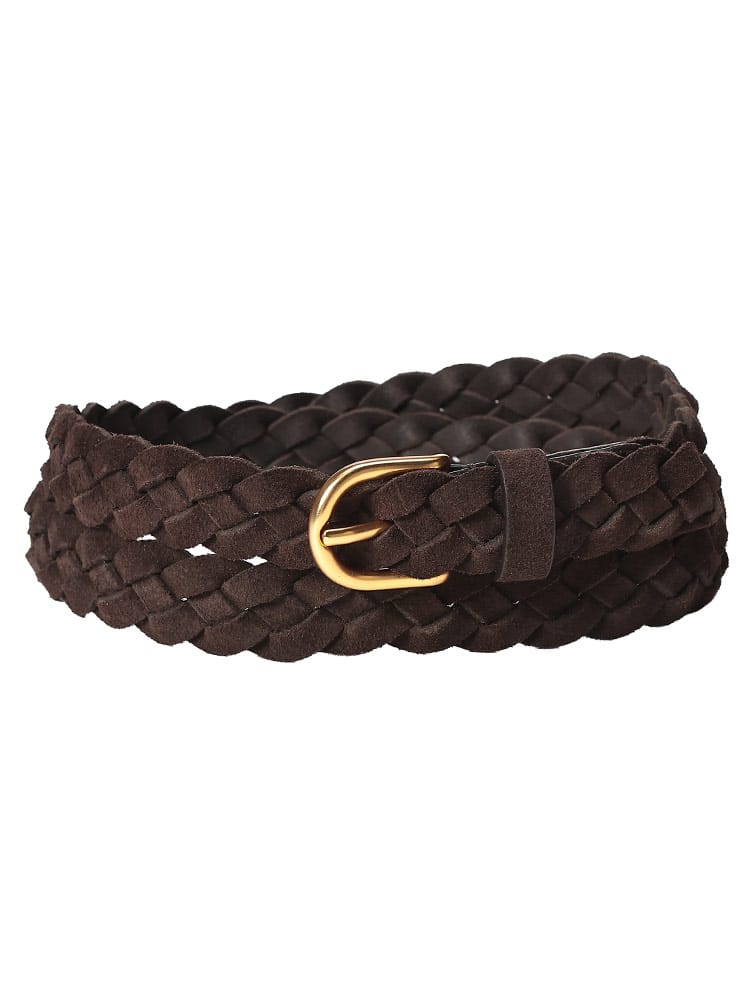 LARDINI (ラルディーニ) メンズ ベルト スエードメッシュ 編み込みレザー ピンバックル ナローベルト LDCNT123CN66075