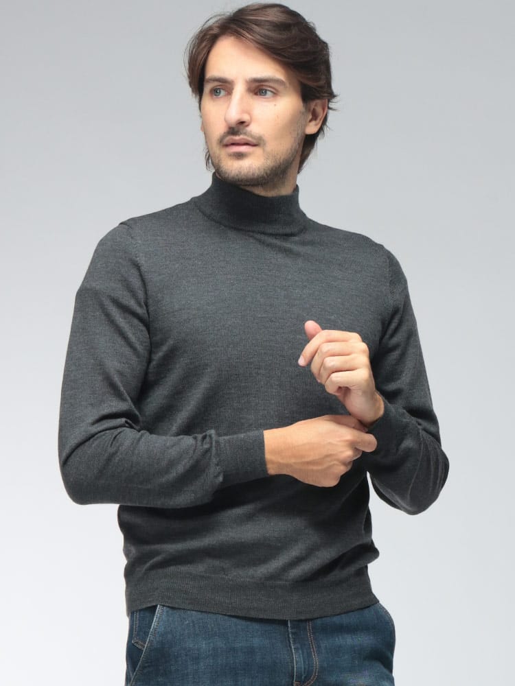 GRANSASSO (グランサッソ) メンズ ニット モックネック 長袖 ストレッチ セーター GRS5515514290