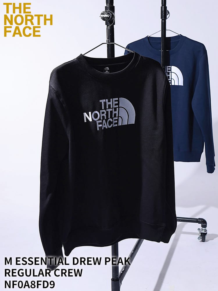 THE NORTH FACE (ザ ノースフェイス) 裏起毛 トレーナー メンズ レディース ロゴ刺繍 スウェットシャツ M ESSENTIAL DREW PEAK REGULAR CREW NF0A8FD9