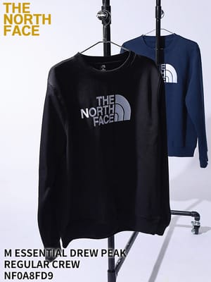 THE NORTH FACE (ザ ノースフェイス) 裏起毛 トレーナー メンズ レディース ロゴ刺繍 スウェットシャツ M ESSENTIAL DREW PEAK REGULAR CREW NF0A8FD9