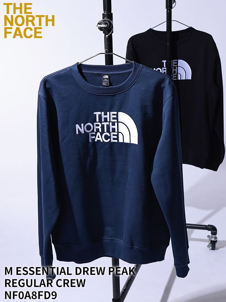 THE NORTH FACE (ザ ノースフェイス) 裏起毛 トレーナー メンズ レディース ロゴ刺繍 スウェットシャツ M ESSENTIAL DREW PEAK REGULAR CREW NF0A8FD9