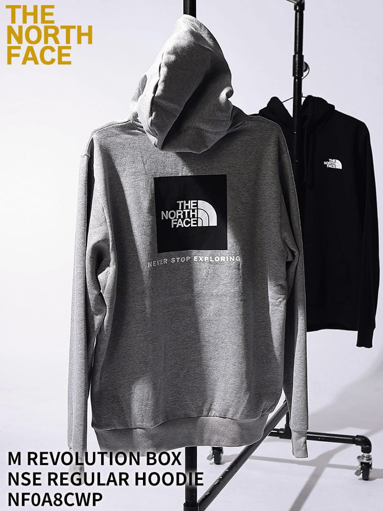 THE NORTH FACE (ザ ノースフェイス) 裏起毛 プルオーバー パーカー メンズ レディース バックロゴプリント フーディー M REVOLUTION BOX NSE REGULAR HOODIE NF0A8CWP