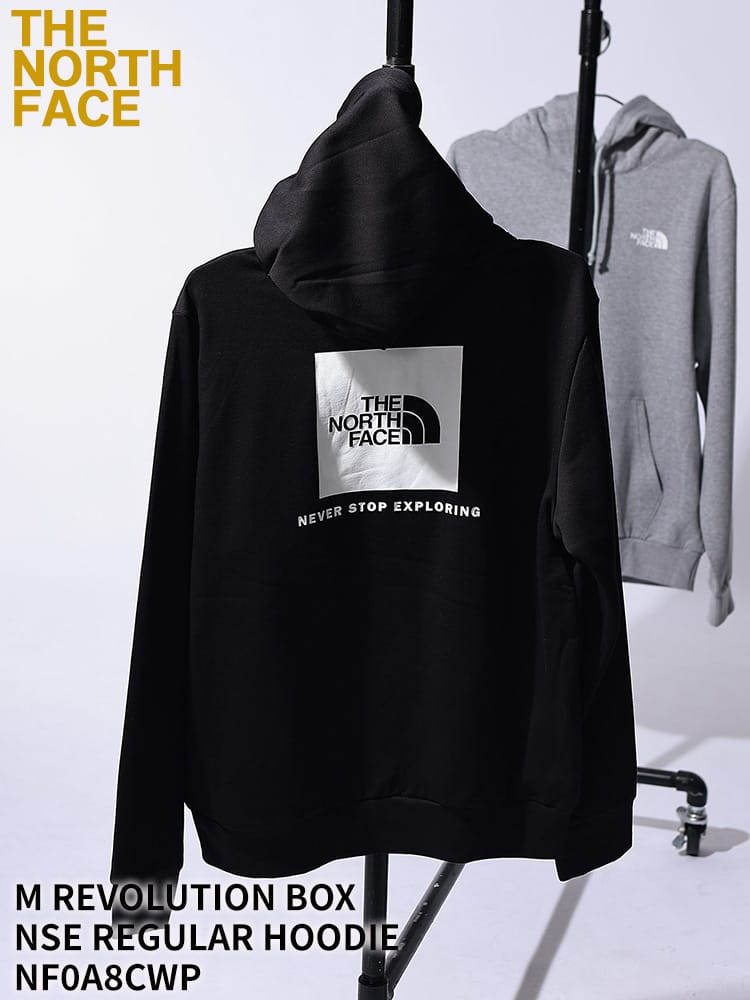 THE NORTH FACE (ザ ノースフェイス) 裏起毛 プルオーバー パーカー メンズ レディース バックロゴプリント フーディー M REVOLUTION BOX NSE REGULAR HOODIE NF0A8CWP