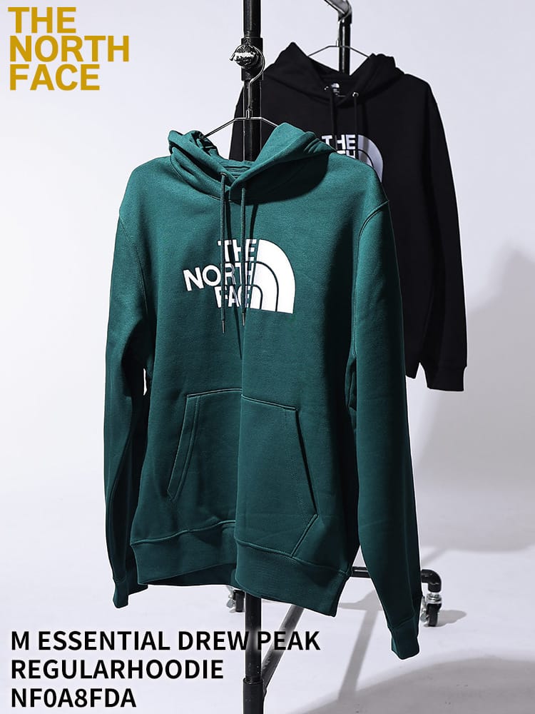THE NORTH FACE (ザ ノースフェイス) 裏起毛 プルオーバー パーカー メンズ レディース ロゴ刺繍 プルオーバー パーカー M ESSENTIAL DREW PEAK REGULAR HOODIE NF0A8FDA