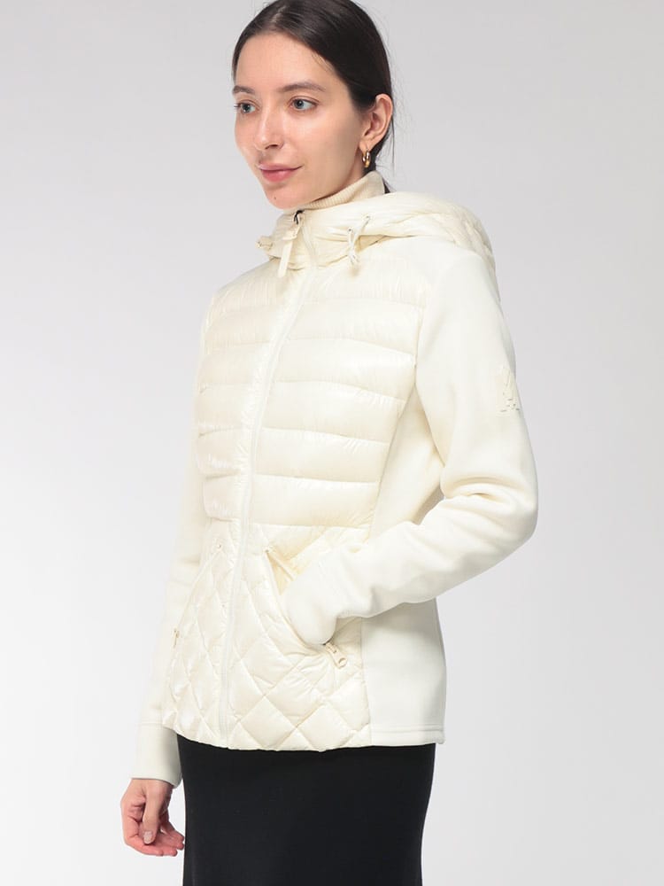 MACKAGE (マッカージュ) レディース ダウンジャケット 袖ロゴ 異素材切替 フルジップ ダウンパーカー アガサ AGATHA MKGLAGATHA6