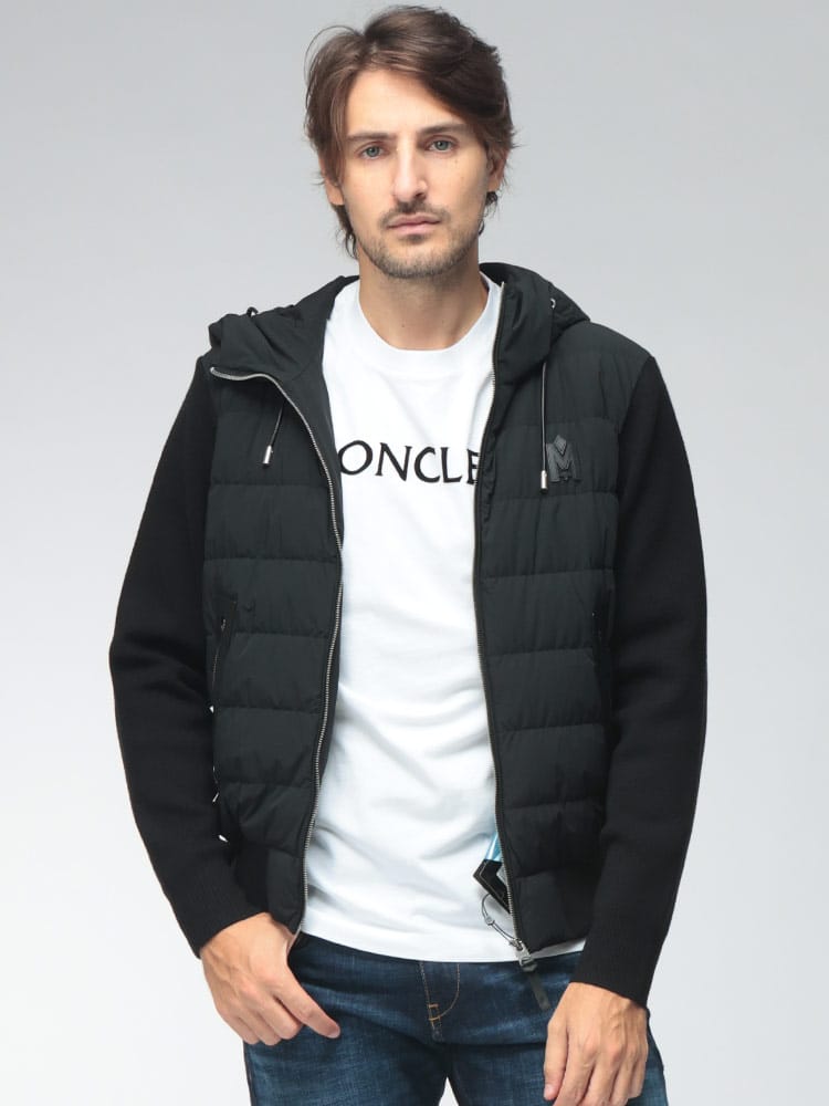 MACKAGE (マッカージュ) メンズ ジップジャケット ニットダウン ストレッチナイロン フード ジップ パーカー ANDREW-Z MKGANDREWZZ6