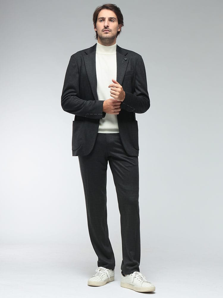 LARDINI (ラルディーニ) メンズ スーツ カジュアルスーツ セットアップ シングル 2つボタン ノータック ストレッチ SHINY WIIL JERSEY LDCN149CN65700