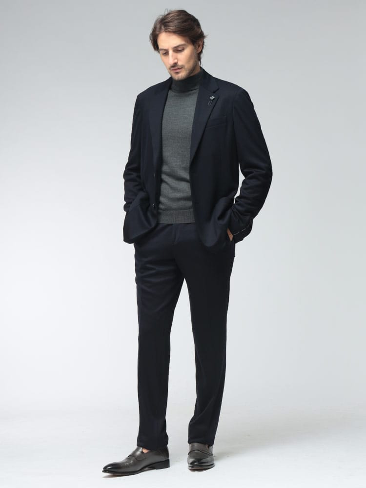 LARDINI (ラルディーニ) メンズ スーツ カジュアルスーツ セットアップ シングル 2つボタン ノータック ストレッチ SHINY WIIL JERSEY LDCN149CN65700
