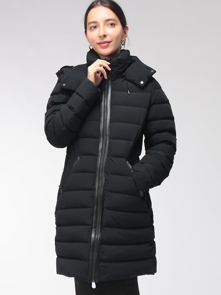 MACKAGE (マッカージュ) レディース ダウン コート FARREN-Z マルチWAYストレッチ フード着脱 撥水 ロング コート MKGLFARRENZ6