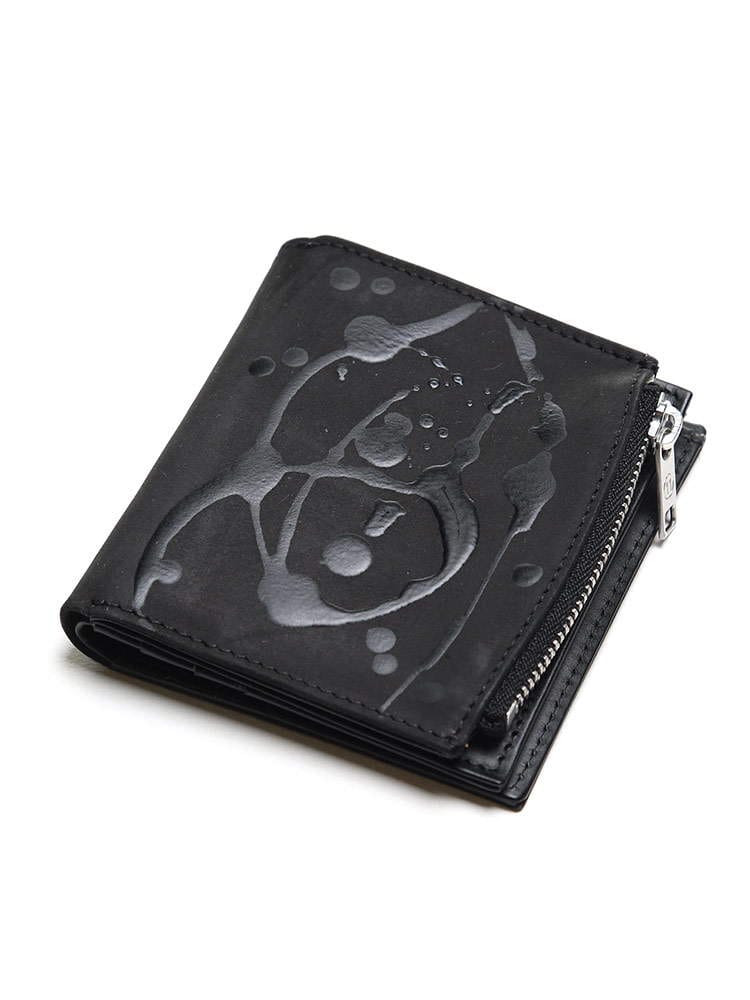 Maison Margiela (メゾン マルジェラ) レザー ペイント ロゴ 二つ折り 