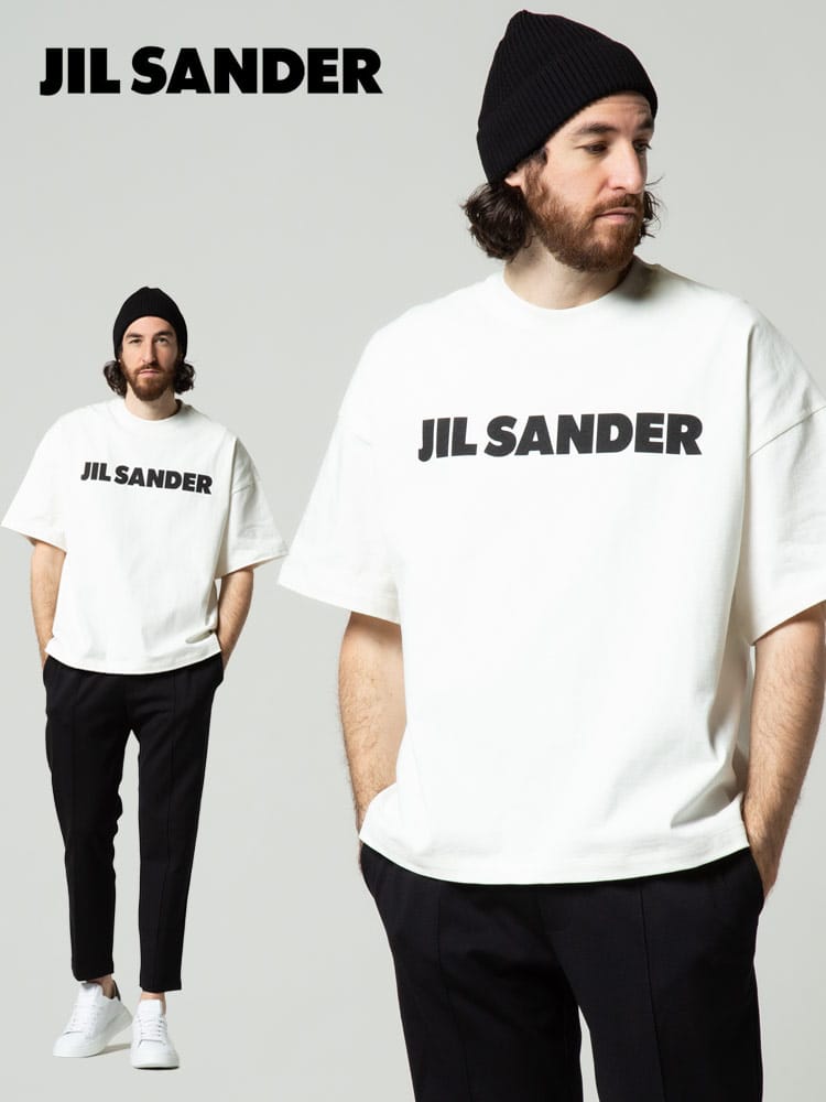 JILL SANDER (ジルサンダー) フロントロゴ クルーネック 半袖 Tシャツ JL707045248708