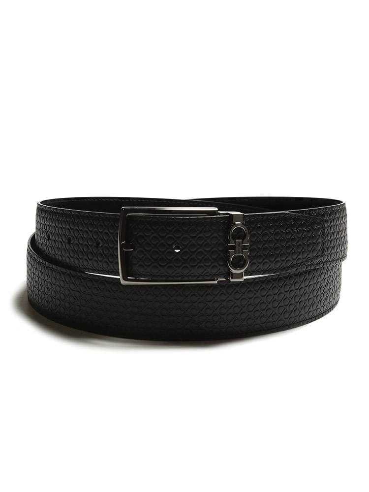 Salvatore Ferragamo (サルヴァトーレフェラガモ) レザー リバーシブル ダブルガンチーニループ ベルト FG67A037718382