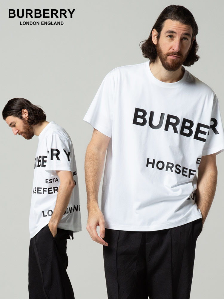 BURBERRY (バーバリー) ホースフェリープリント クルーネック 半袖 オーバーサイズ Tシャツ BB8040691 ブランド