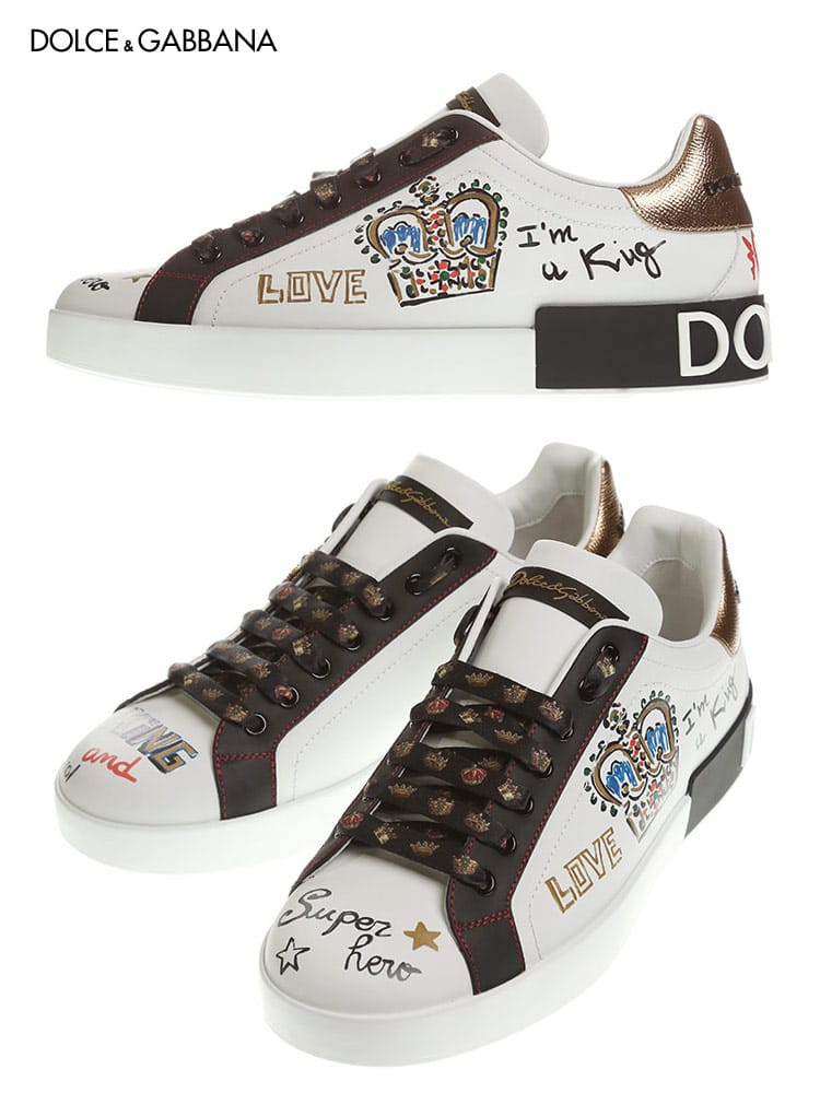 DOLCE&GABBANA (ドルチェ&ガッバーナ) クラウン プリント ローカットスニーカー DGCS1570AZ268