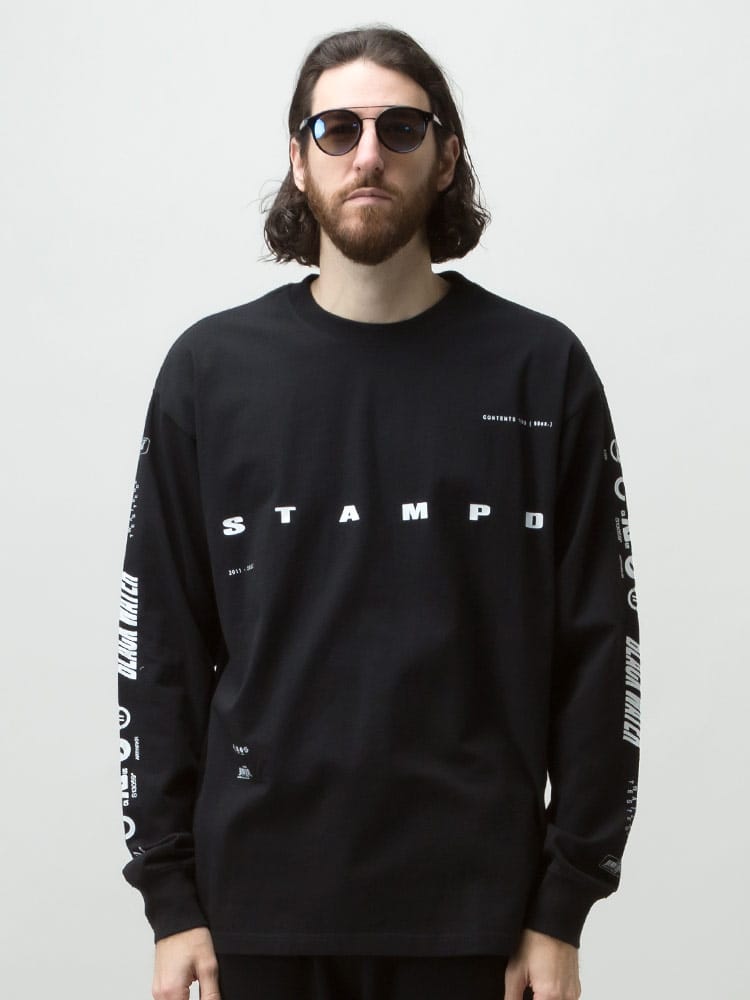 STAMPD (スタンプド) アームプリント クルーネック 長袖 Tシャツ 
