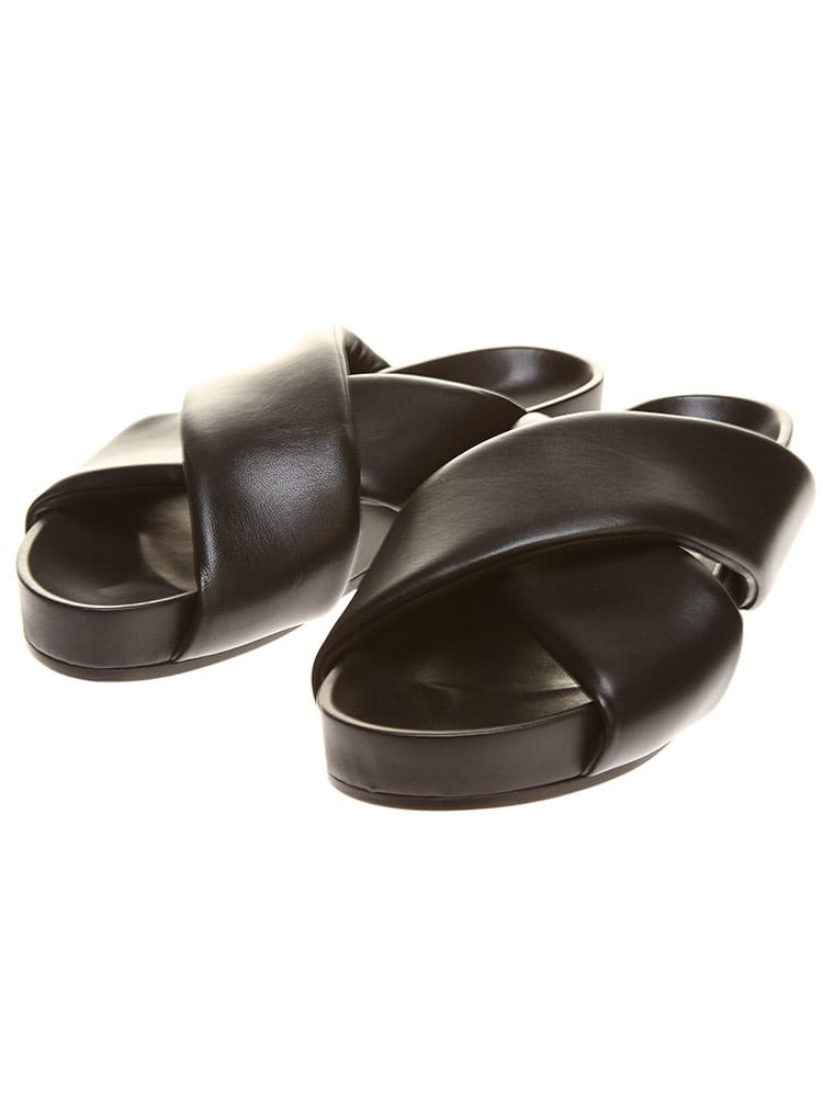 JIL SANDER (ジルサンダー) レザー クロスストラップ スライドサンダル JL32501D15544 ブランド