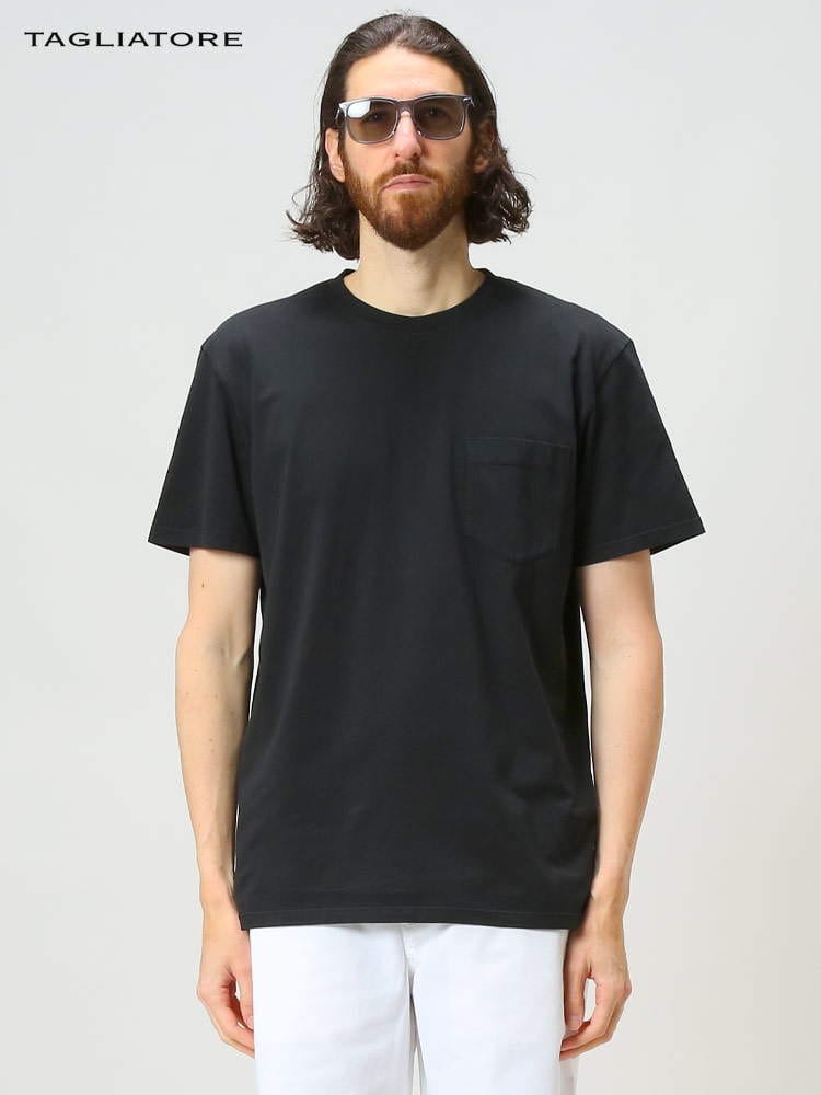 TAGLIATORE (タリアトーレ) 綿100％ ポケット クルーネック 半袖 Tシャツ TGJEFFREYPE2201 ブランド