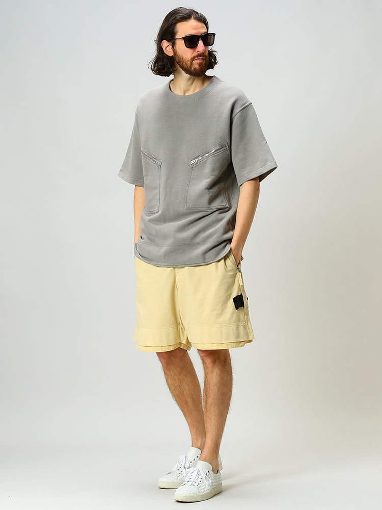 JIL SANDER (ジルサンダー) ジップポケット スウェット 半袖 Tシャツ 