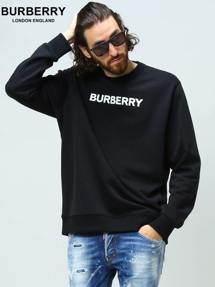 【2022秋冬新作】 バーバリー メンズ トレーナー BURBERRY ブランド トップス スウェットシャツ スウェット スエット 長袖 クルーネック ロゴ プリント 大きいサイズ BB8055312