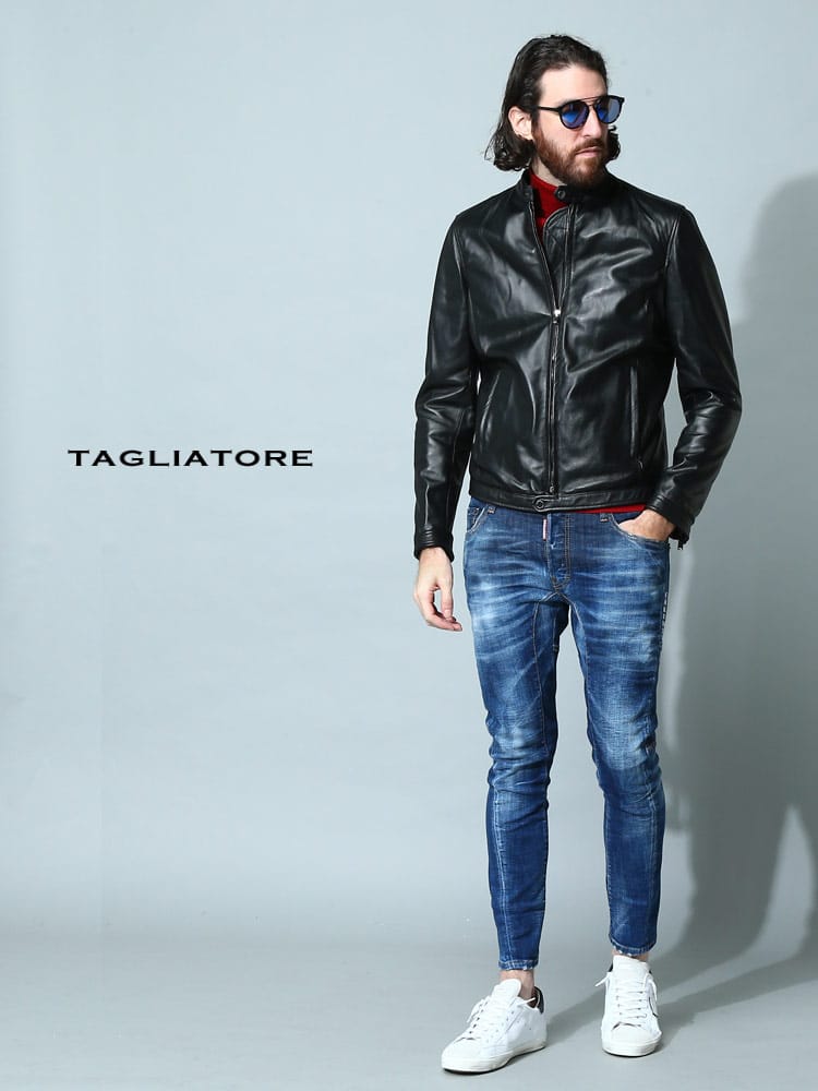 TAGLIATORE (タリアトーレ) ラムレザー フルジップ ライダース 