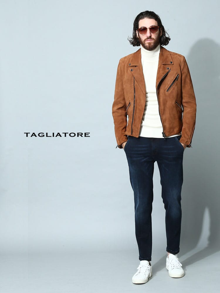TAGLIATORE (タリアトーレ) スエード ダブルジップ ライダース 