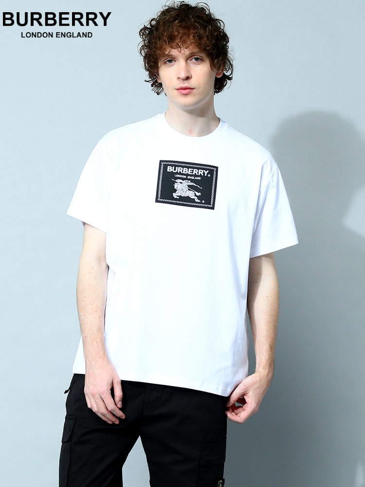 BURBERRY バーバリー メンズ Tシャツ ロゴT EKDアップリケ コットン 