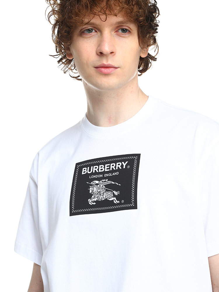 BURBERRY バーバリー メンズ Tシャツ ロゴT EKDアップリケ コットン ...