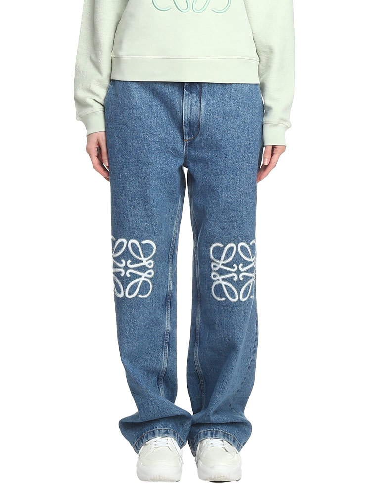 LOEWE ロエベ レディース デニム アナグラム バギー ジーンズ ワイド  