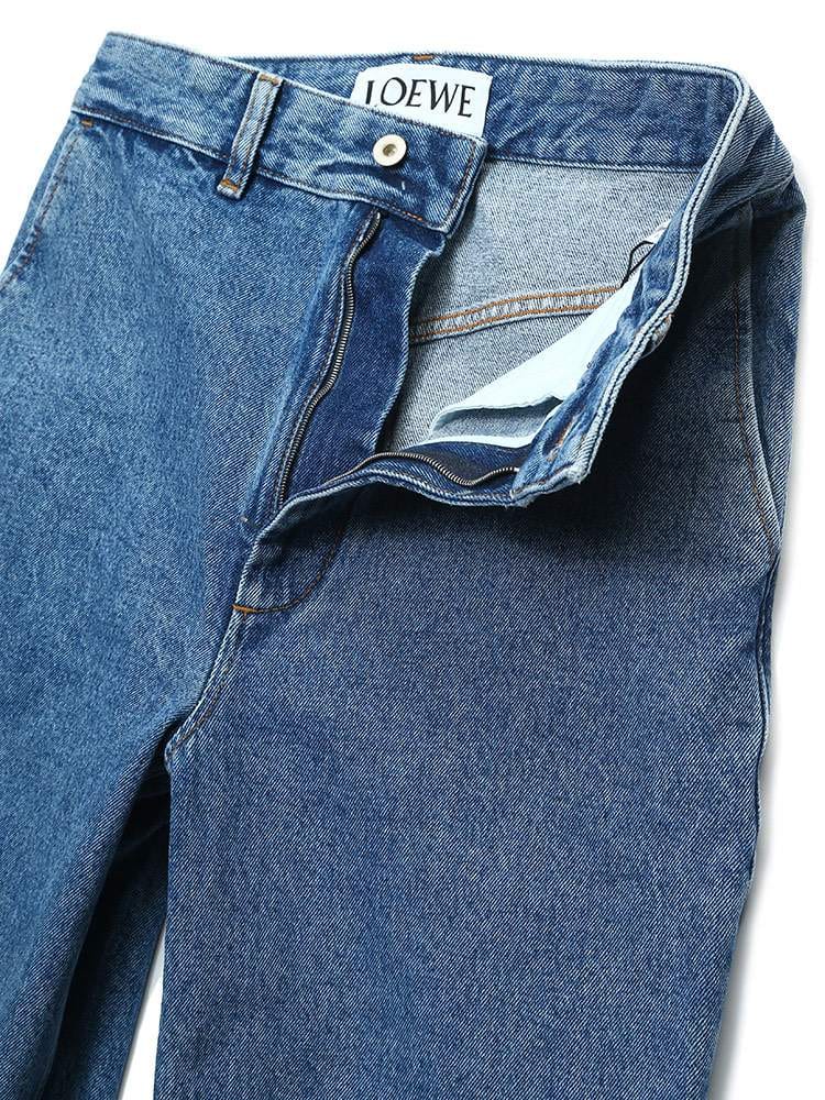 未使用】LOEWE ロエベ アナグラム チョップド デニムパンツ 36 楽天  