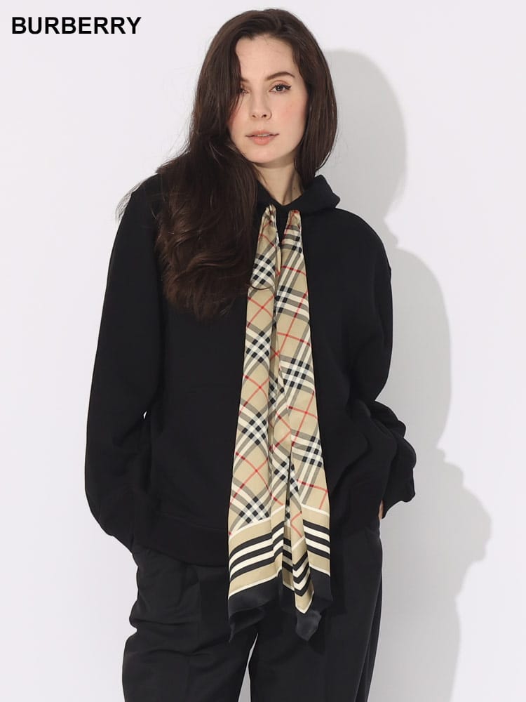 BURBERRY (バーバリー) スカーフディテール コットン オーバーサイズ フーディー BBL8066972 ブランド レディース トップス
