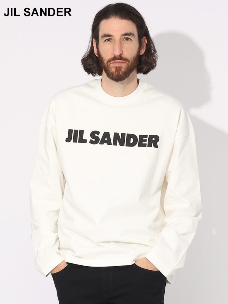 JIL SANDER (ジルサンダー) ロゴプリント クルーネック 長袖 Tシャツ JLGC0136J45047 ブランド メンズ 男性 トップス