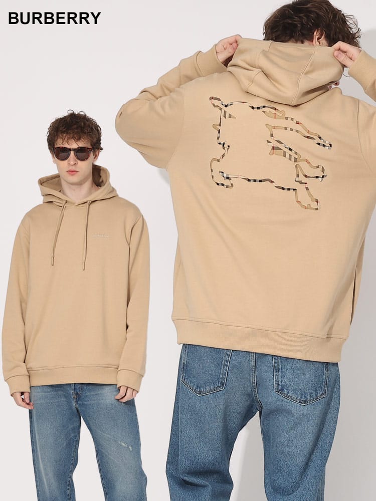 BURBERRY (バーバリー) バック チェック エンブレム プルオーバー 長袖 パーカー BB8072714 ブランド メンズ 男性 トップス
