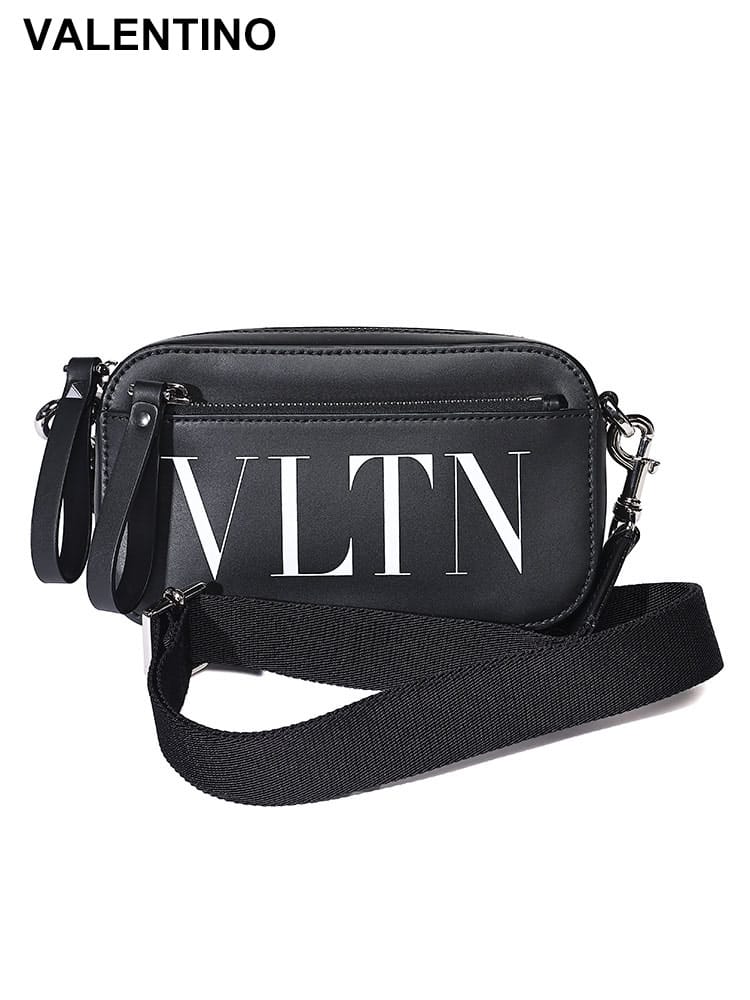 VALENTINO (ヴァレンティノ) レザー ロゴプリント ショルダーバッグ 