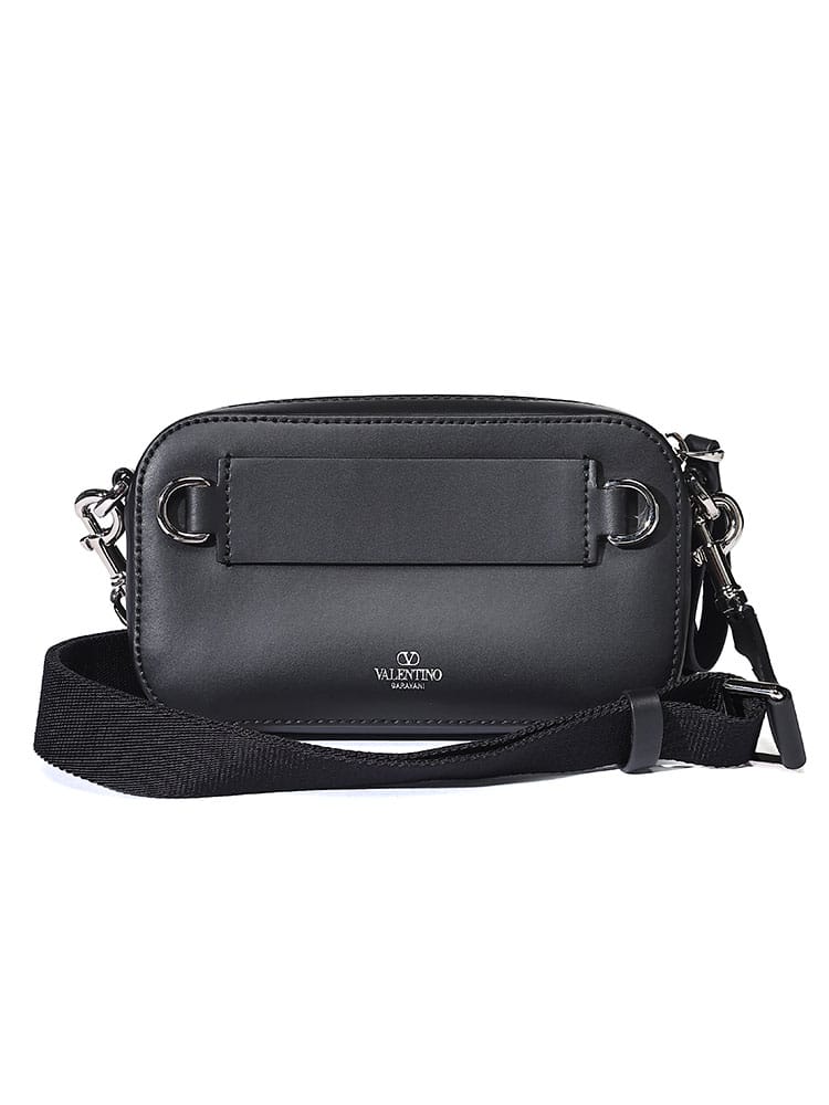 VALENTINO (ヴァレンティノ) レザー ロゴプリント ショルダーバッグ 