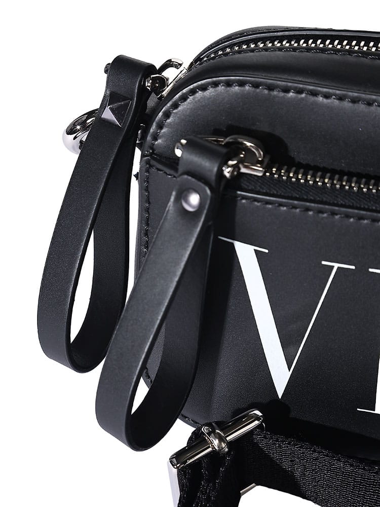 VALENTINO (ヴァレンティノ) レザー ロゴプリント ショルダーバッグ 