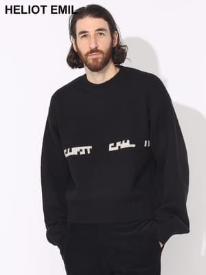 HELIOT EMIL (エリオット・エミル) ロゴインターシャ クルーネック ニット HTM07033W03 ブランド メンズ 男性 トップス